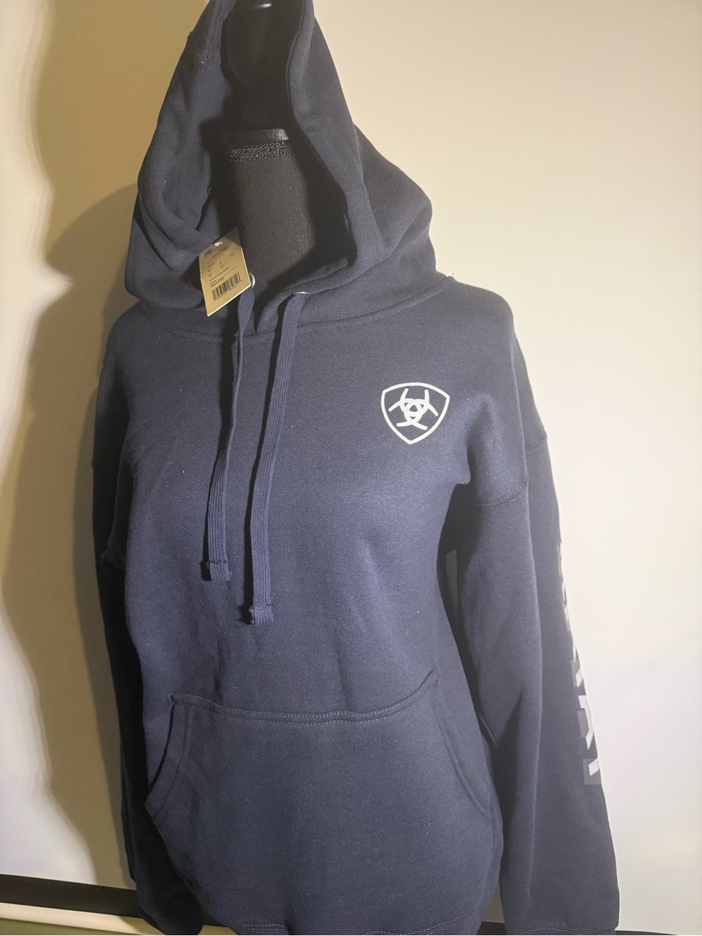 Ariat Navy Men's Medium Logo Pullover Hoodie Sweatshirt - NWT